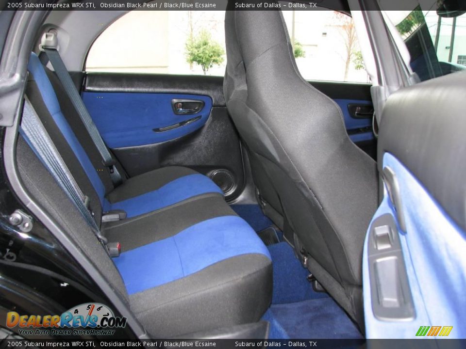 2005 Subaru Impreza WRX STi Obsidian Black Pearl / Black/Blue Ecsaine Photo #11
