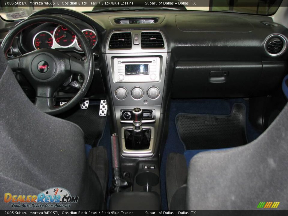 2005 Subaru Impreza WRX STi Obsidian Black Pearl / Black/Blue Ecsaine Photo #14