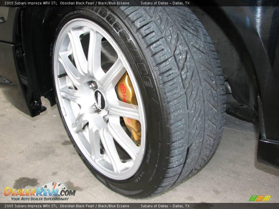 2005 Subaru Impreza WRX STi Obsidian Black Pearl / Black/Blue Ecsaine Photo #23