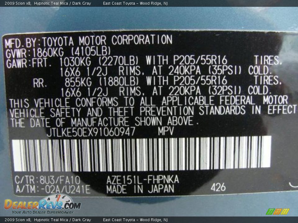 2009 Scion xB Hypnotic Teal Mica / Dark Gray Photo #15