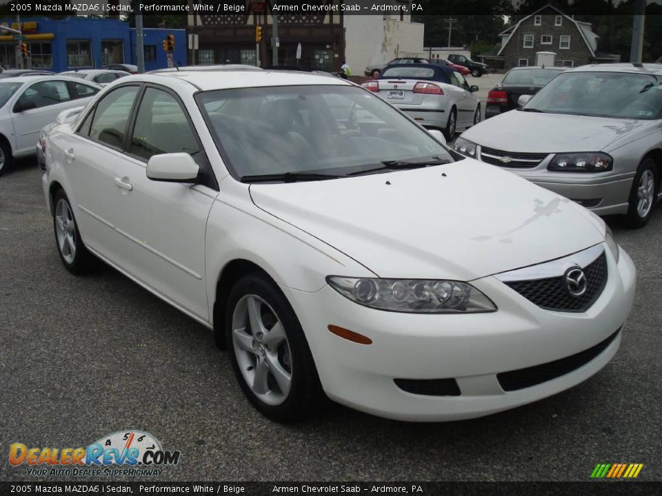 2005 Mazda MAZDA6 i Sedan Performance White / Beige Photo #4