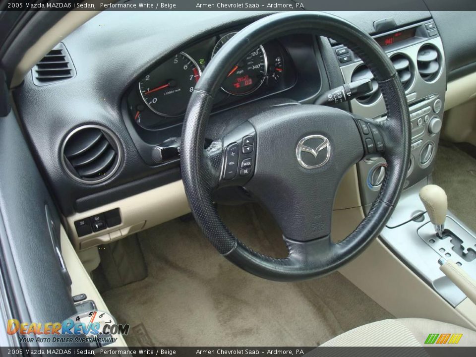 2005 Mazda MAZDA6 i Sedan Performance White / Beige Photo #10