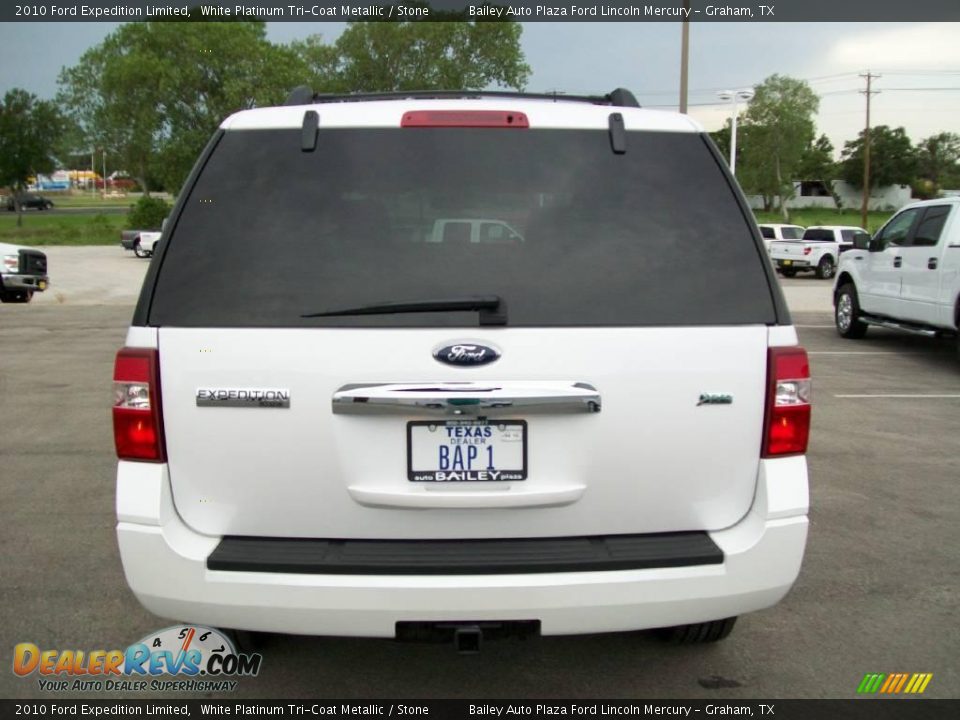 2010 Ford Expedition Limited White Platinum Tri-Coat Metallic / Stone Photo #7