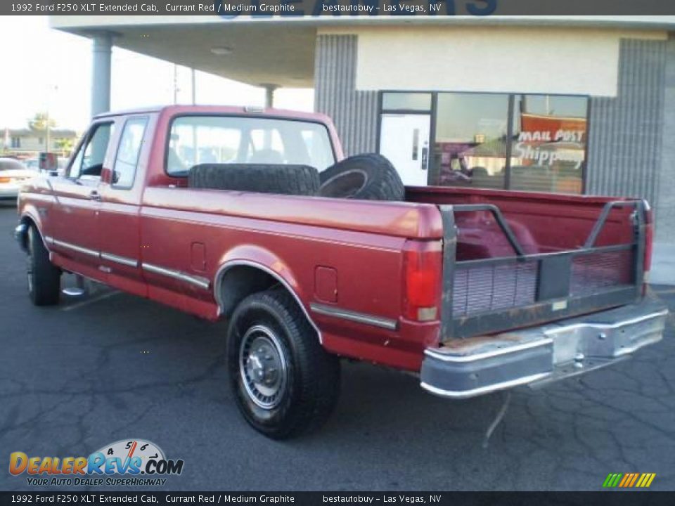 1992 Ford F250 XLT Extended Cab Currant Red / Medium Graphite Photo #5