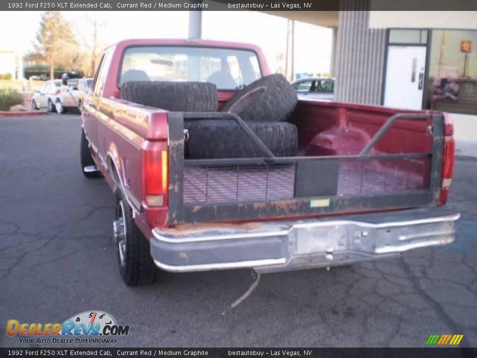 1992 Ford F250 XLT Extended Cab Currant Red / Medium Graphite Photo #6