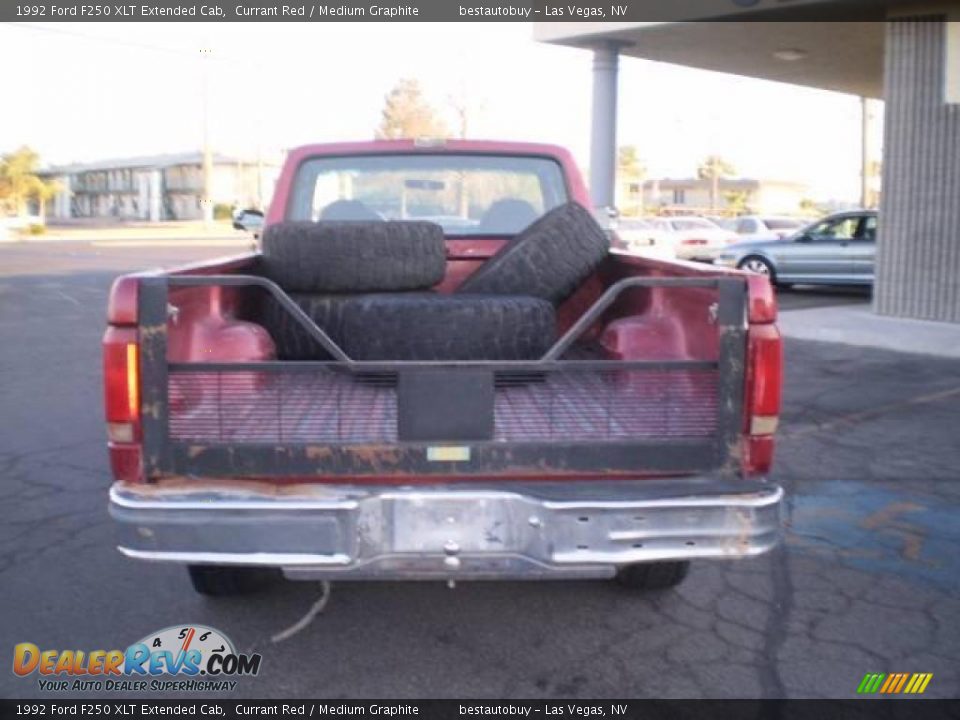 1992 Ford F250 XLT Extended Cab Currant Red / Medium Graphite Photo #7