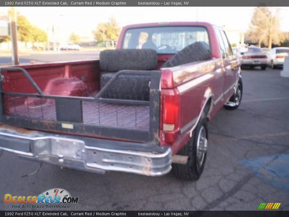 1992 Ford F250 XLT Extended Cab Currant Red / Medium Graphite Photo #8