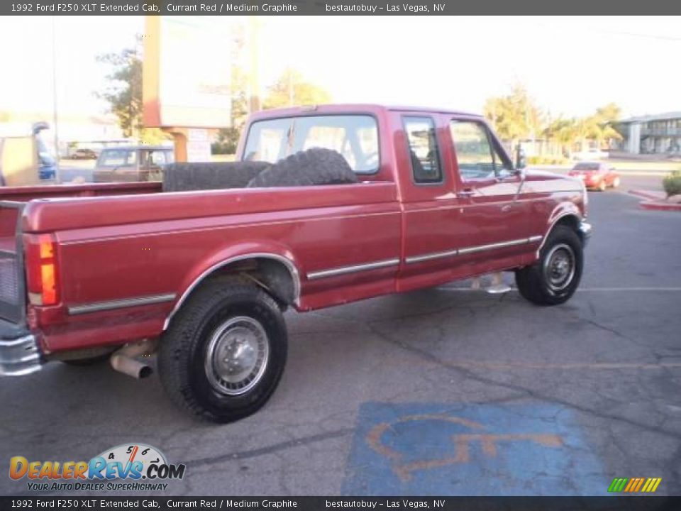 1992 Ford F250 XLT Extended Cab Currant Red / Medium Graphite Photo #9