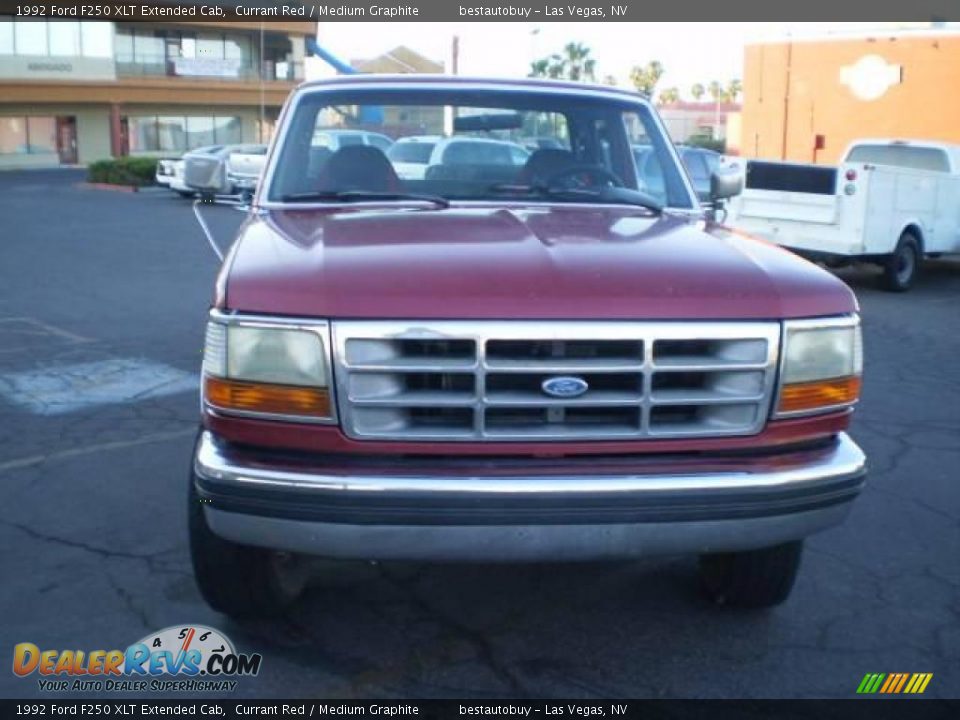 1992 Ford F250 XLT Extended Cab Currant Red / Medium Graphite Photo #13