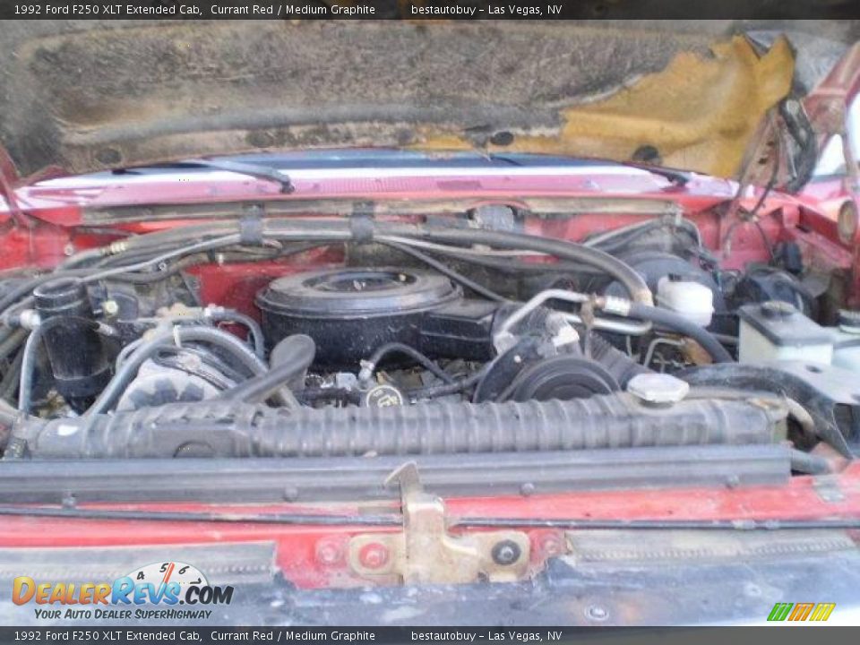 1992 Ford F250 XLT Extended Cab Currant Red / Medium Graphite Photo #22