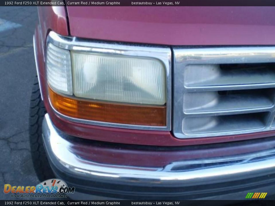 1992 Ford F250 XLT Extended Cab Currant Red / Medium Graphite Photo #25