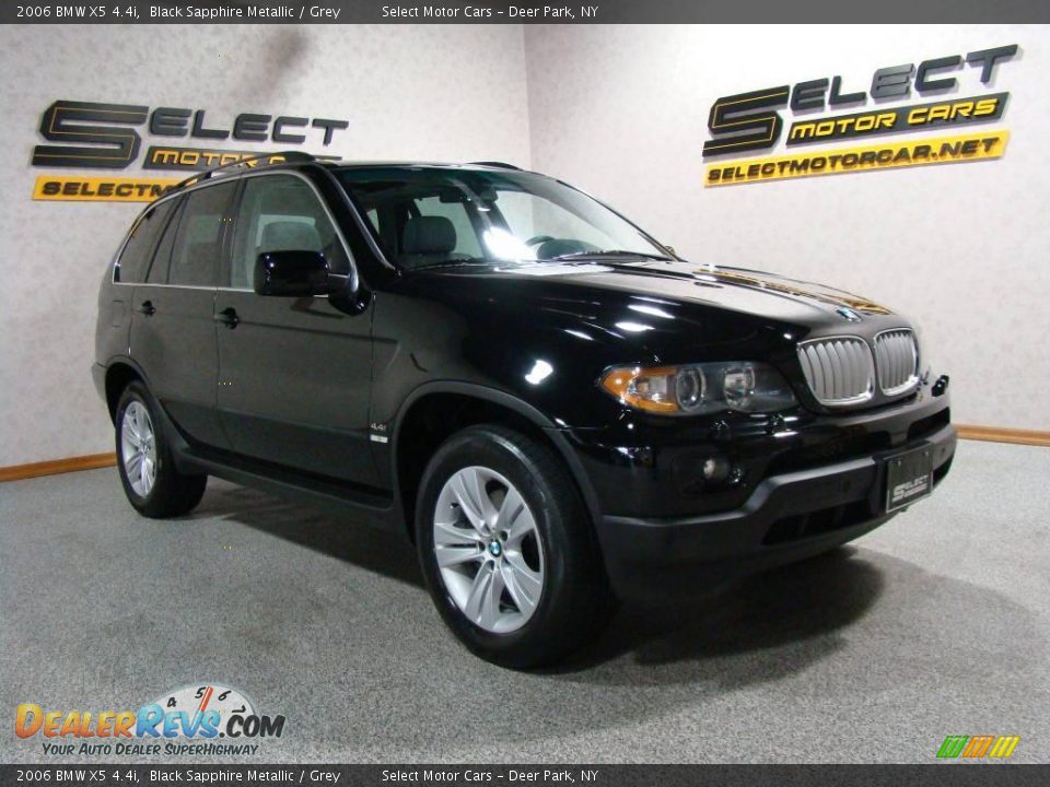 2006 BMW X5 4.4i Black Sapphire Metallic / Grey Photo #3