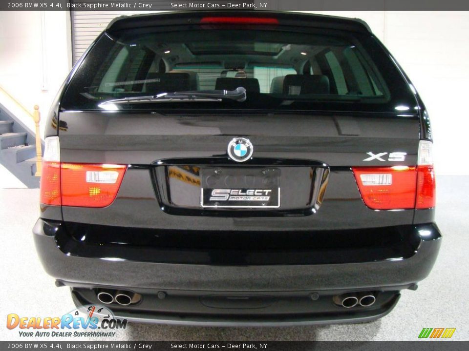 2006 BMW X5 4.4i Black Sapphire Metallic / Grey Photo #5