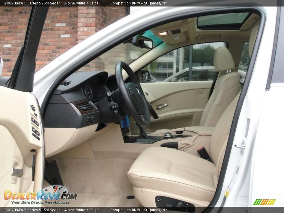 2007 BMW 5 Series 525xi Sedan Alpine White / Beige Photo #10
