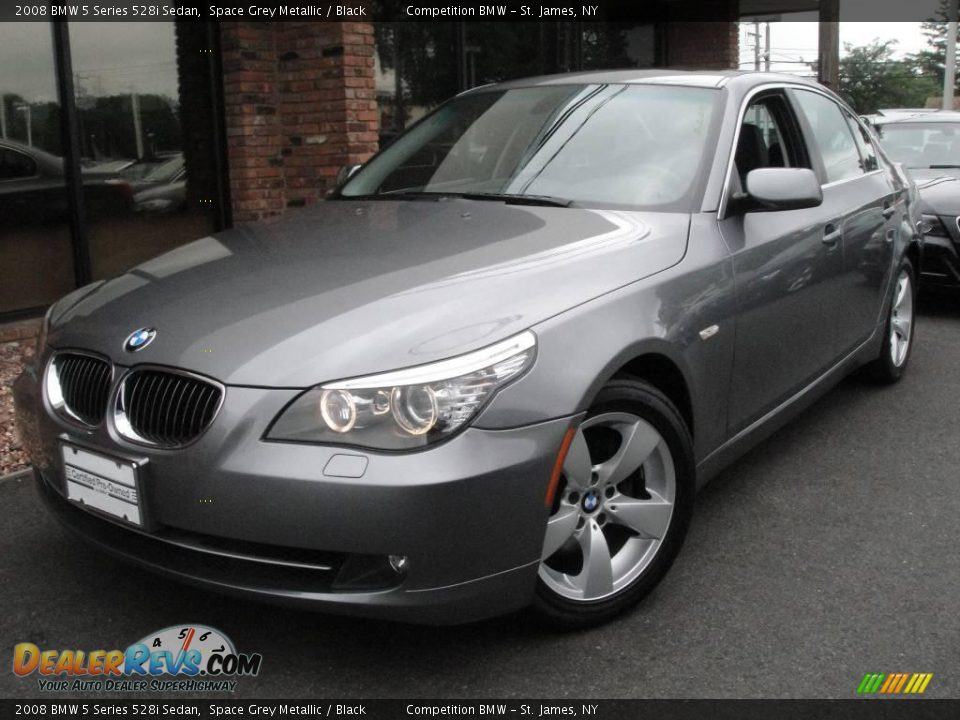 2008 BMW 5 Series 528i Sedan Space Grey Metallic / Black Photo #1