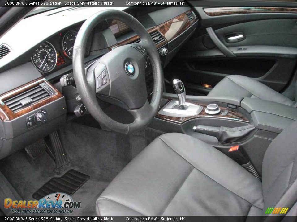 2008 BMW 5 Series 528i Sedan Space Grey Metallic / Black Photo #10
