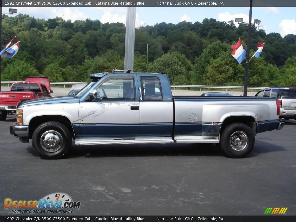 1992 Chevrolet C/K 3500 C3500 Extended Cab Catalina Blue Metallic / Blue Photo #5