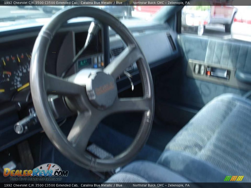 1992 Chevrolet C/K 3500 C3500 Extended Cab Catalina Blue Metallic / Blue Photo #7