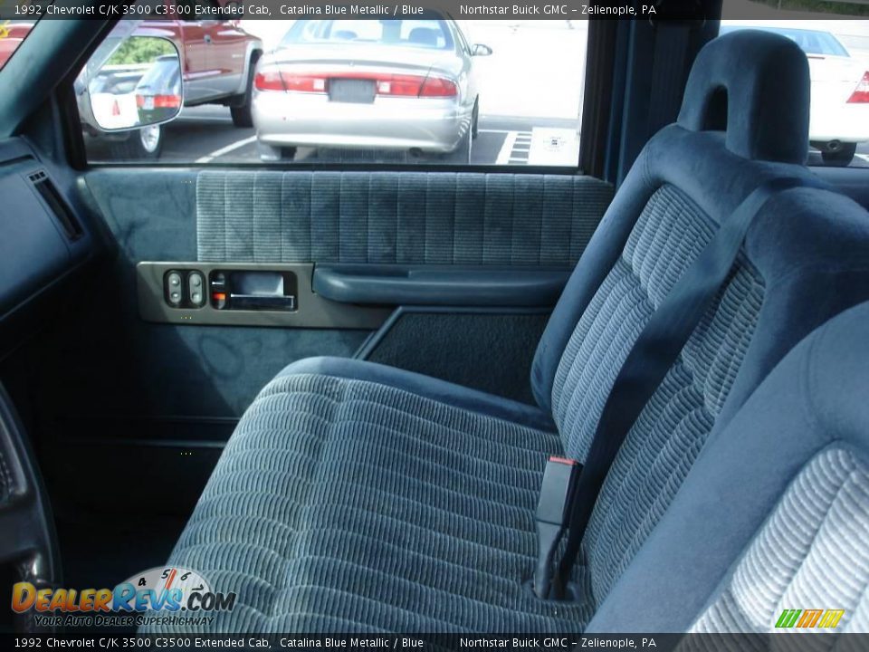 1992 Chevrolet C/K 3500 C3500 Extended Cab Catalina Blue Metallic / Blue Photo #8