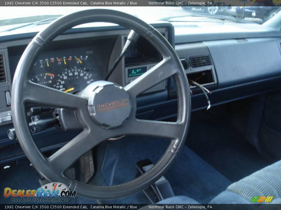 1992 Chevrolet C/K 3500 C3500 Extended Cab Catalina Blue Metallic / Blue Photo #10