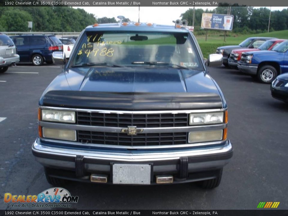 1992 Chevrolet C/K 3500 C3500 Extended Cab Catalina Blue Metallic / Blue Photo #14