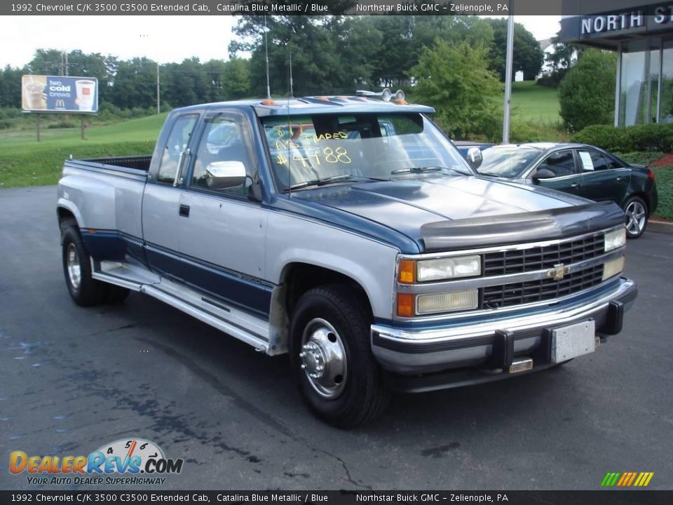 1992 Chevrolet C/K 3500 C3500 Extended Cab Catalina Blue Metallic / Blue Photo #15