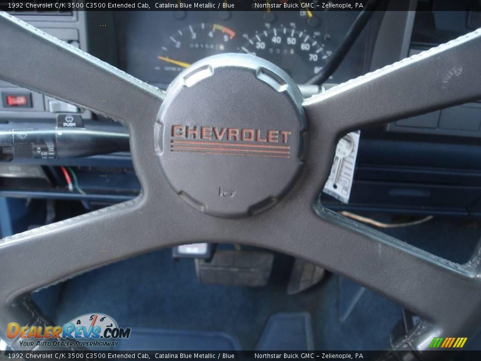 1992 Chevrolet C/K 3500 C3500 Extended Cab Catalina Blue Metallic / Blue Photo #19