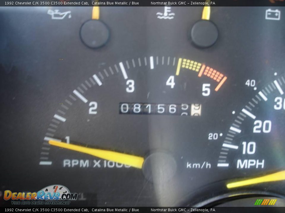 1992 Chevrolet C/K 3500 C3500 Extended Cab Catalina Blue Metallic / Blue Photo #20