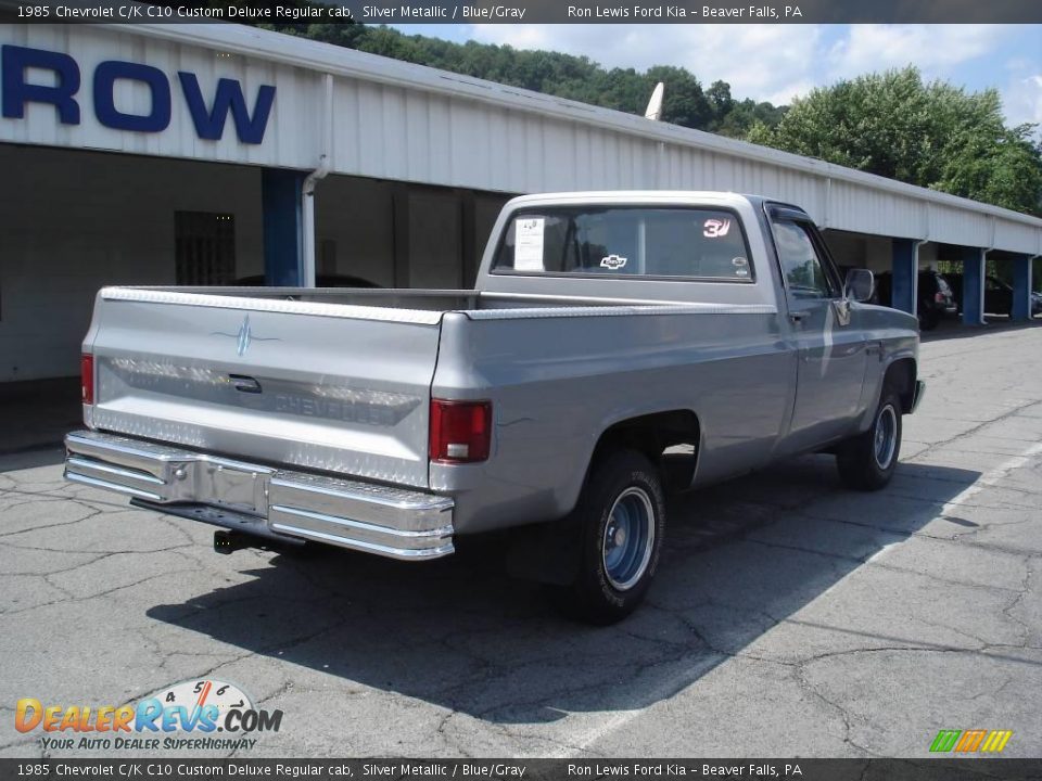 1985 Chevrolet C/K C10 Custom Deluxe Regular cab Silver Metallic / Blue/Gray Photo #2