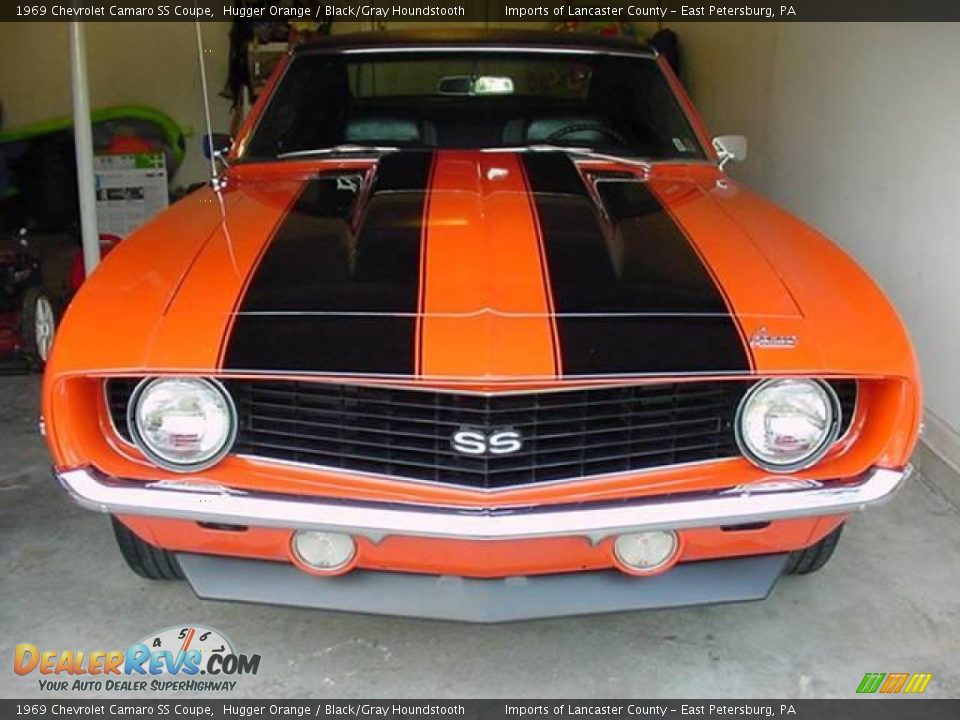1969 Chevrolet Camaro SS Coupe Hugger Orange / Black/Gray Houndstooth Photo #2