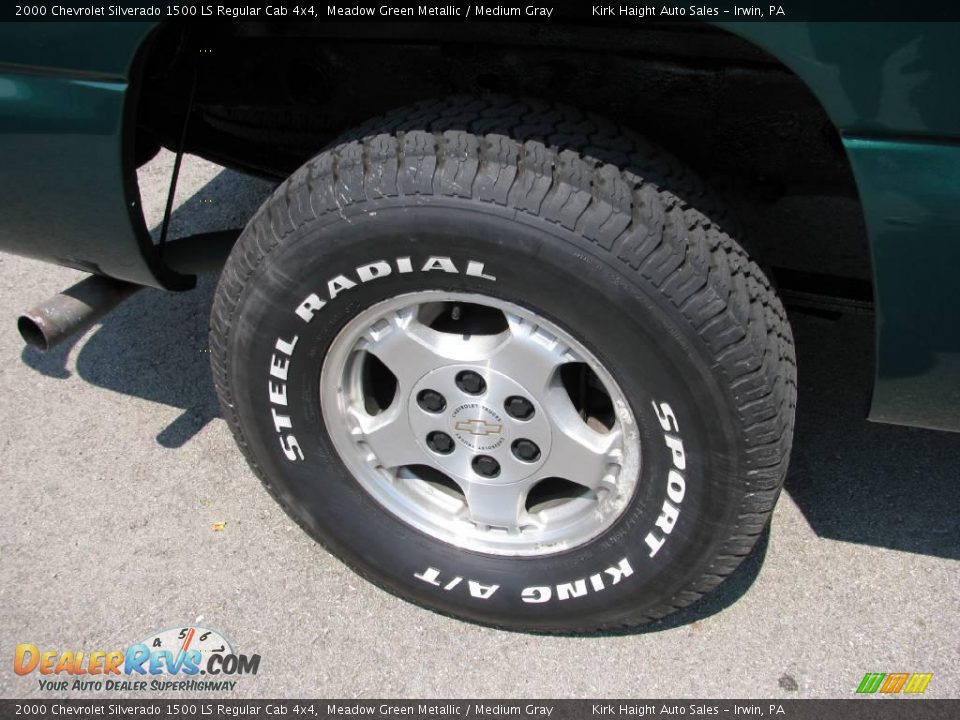 2000 Chevrolet Silverado 1500 LS Regular Cab 4x4 Meadow Green Metallic / Medium Gray Photo #4