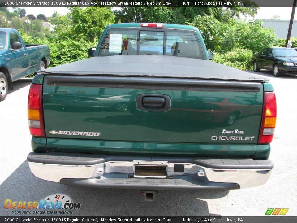 2000 Chevrolet Silverado 1500 LS Regular Cab 4x4 Meadow Green Metallic / Medium Gray Photo #6