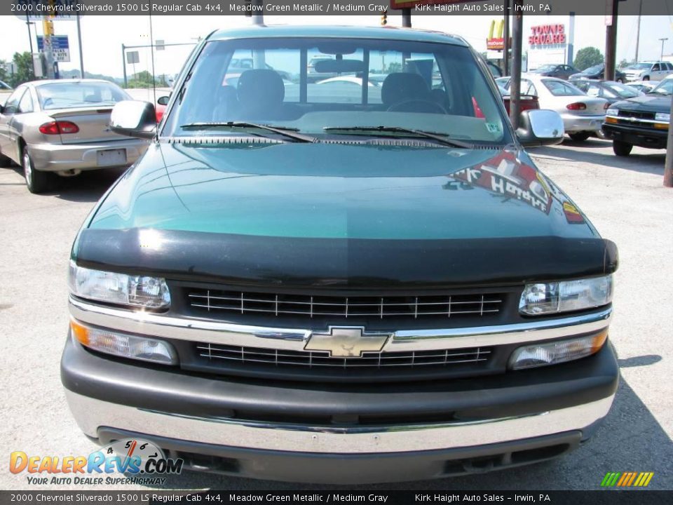 2000 Chevrolet Silverado 1500 LS Regular Cab 4x4 Meadow Green Metallic / Medium Gray Photo #10