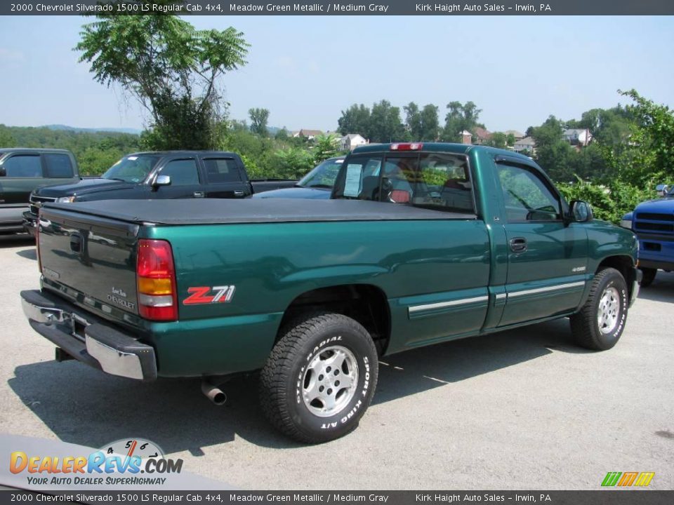 2000 Chevrolet Silverado 1500 LS Regular Cab 4x4 Meadow Green Metallic / Medium Gray Photo #11