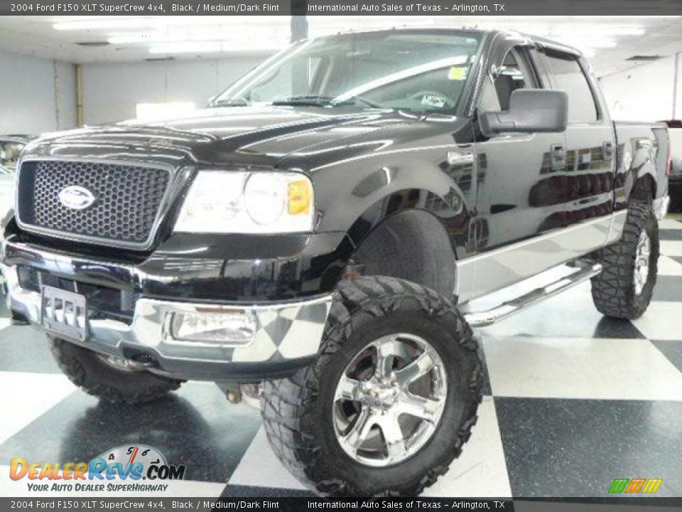 2004 Ford F150 XLT SuperCrew 4x4 Black / Medium/Dark Flint Photo #1