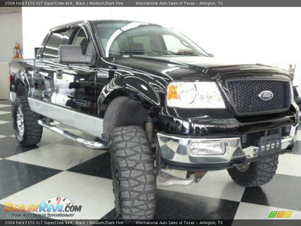 2004 Ford F150 XLT SuperCrew 4x4 Black / Medium/Dark Flint Photo #3