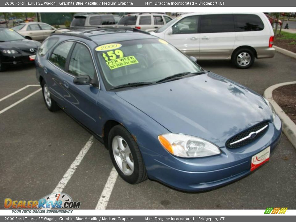 2000 Ford Taurus SE Wagon Graphite Blue Metallic / Medium Graphite Photo #3