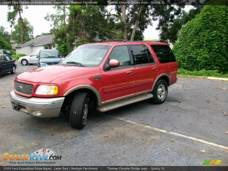 2000 Ford Expedition Eddie Bauer Laser Red / Medium Parchment Photo #7