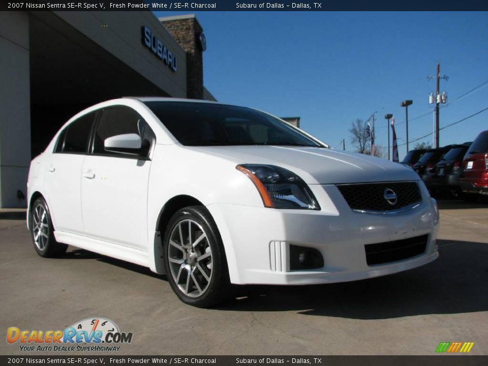 2007 Nissan Sentra SE-R Spec V Fresh Powder White / SE-R Charcoal Photo #1