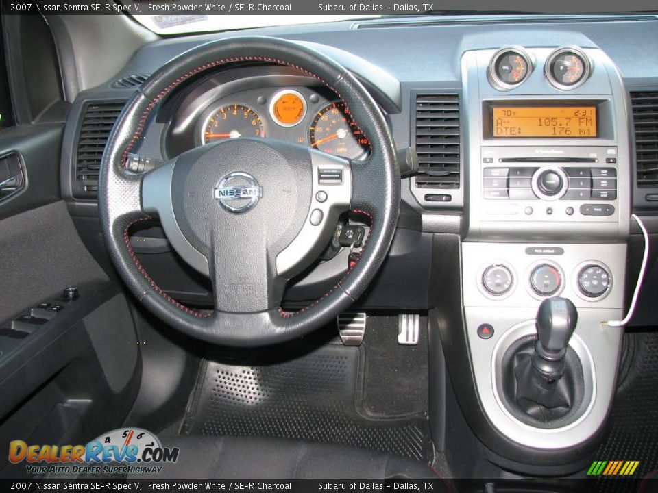 2007 Nissan Sentra SE-R Spec V Fresh Powder White / SE-R Charcoal Photo #14