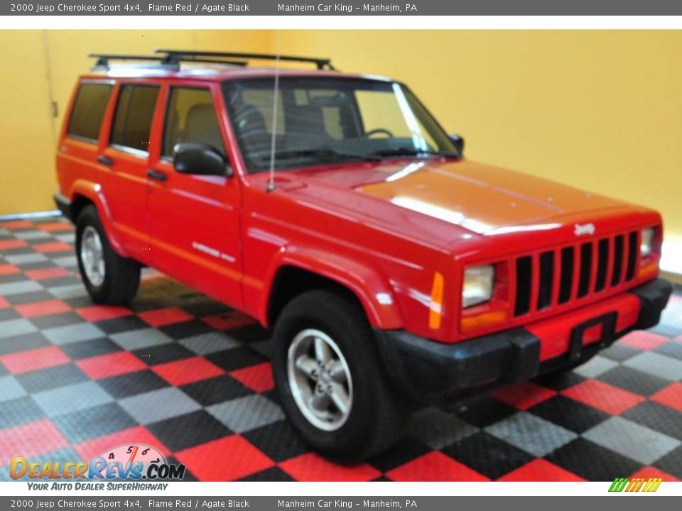 2000 Jeep Cherokee Sport 4x4 Flame Red / Agate Black Photo #1