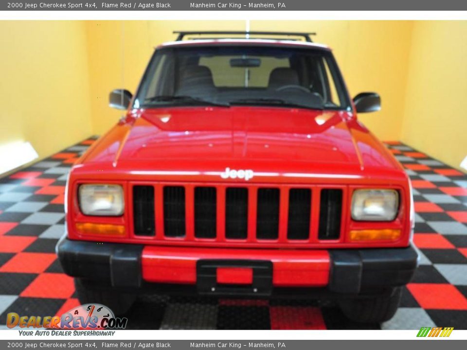 2000 Jeep Cherokee Sport 4x4 Flame Red / Agate Black Photo #2