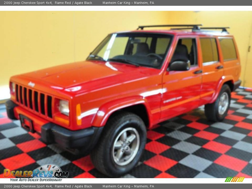 2000 Jeep Cherokee Sport 4x4 Flame Red / Agate Black Photo #3