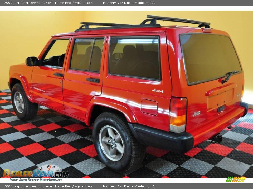 2000 Jeep Cherokee Sport 4x4 Flame Red / Agate Black Photo #4