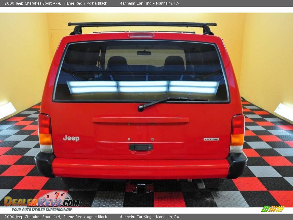 2000 Jeep Cherokee Sport 4x4 Flame Red / Agate Black Photo #5