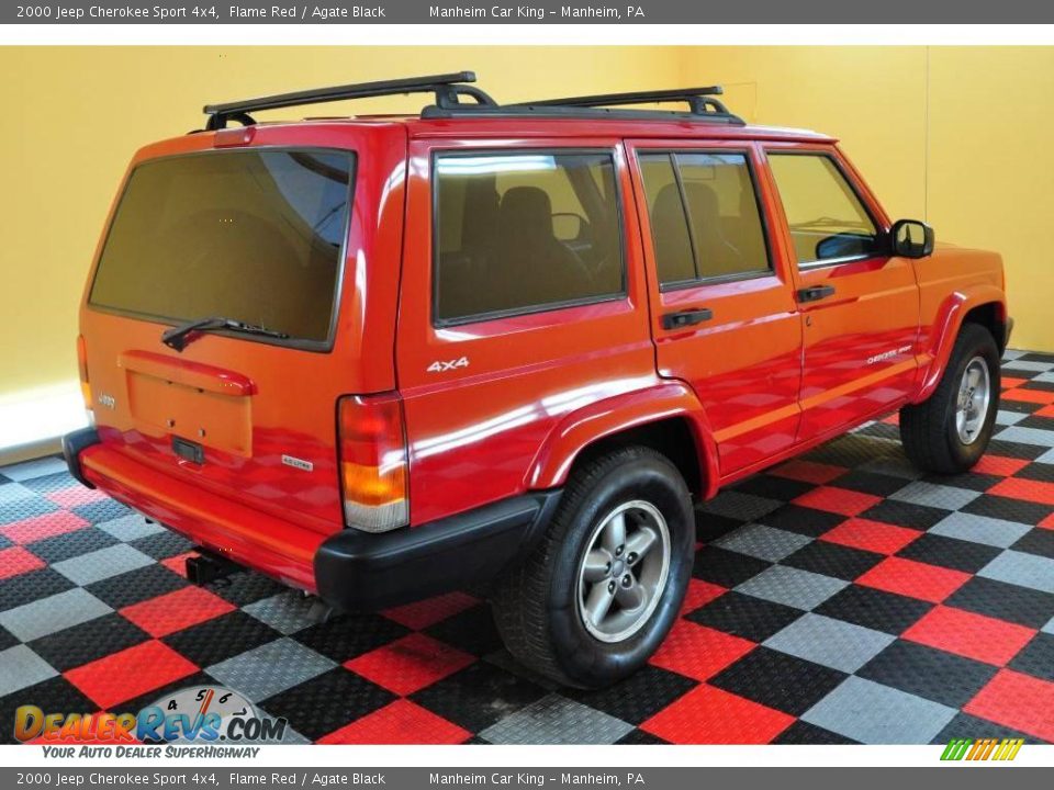 2000 Jeep Cherokee Sport 4x4 Flame Red / Agate Black Photo #6