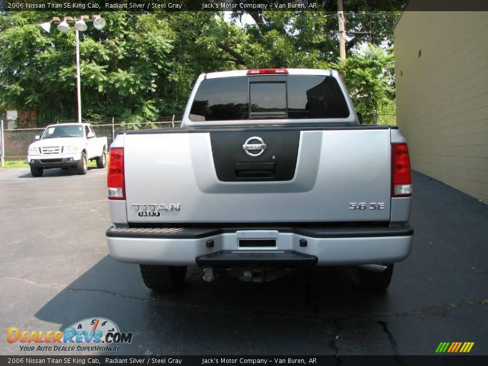 2006 Nissan Titan SE King Cab Radiant Silver / Steel Gray Photo #6