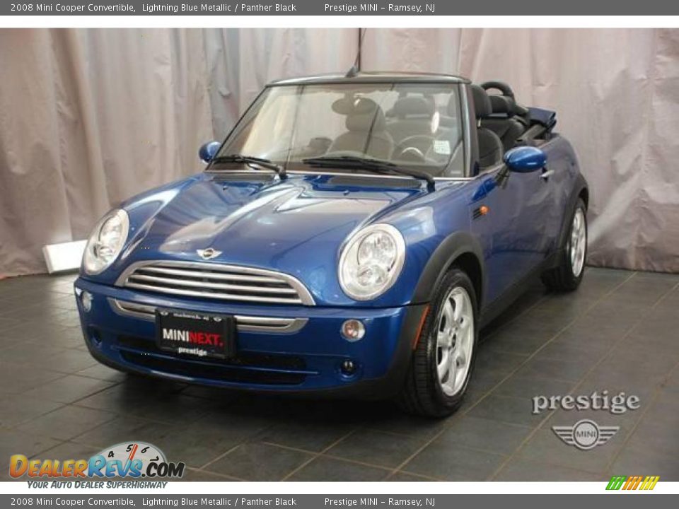 2008 Mini Cooper Convertible Lightning Blue Metallic / Panther Black Photo #1