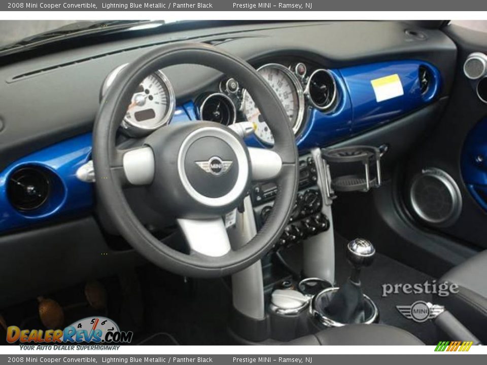 2008 Mini Cooper Convertible Lightning Blue Metallic / Panther Black Photo #9