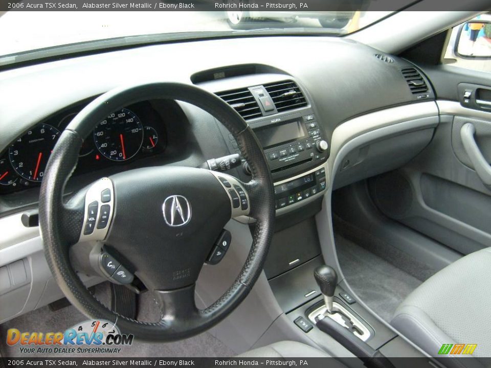 2006 Acura TSX Sedan Alabaster Silver Metallic / Ebony Black Photo #11